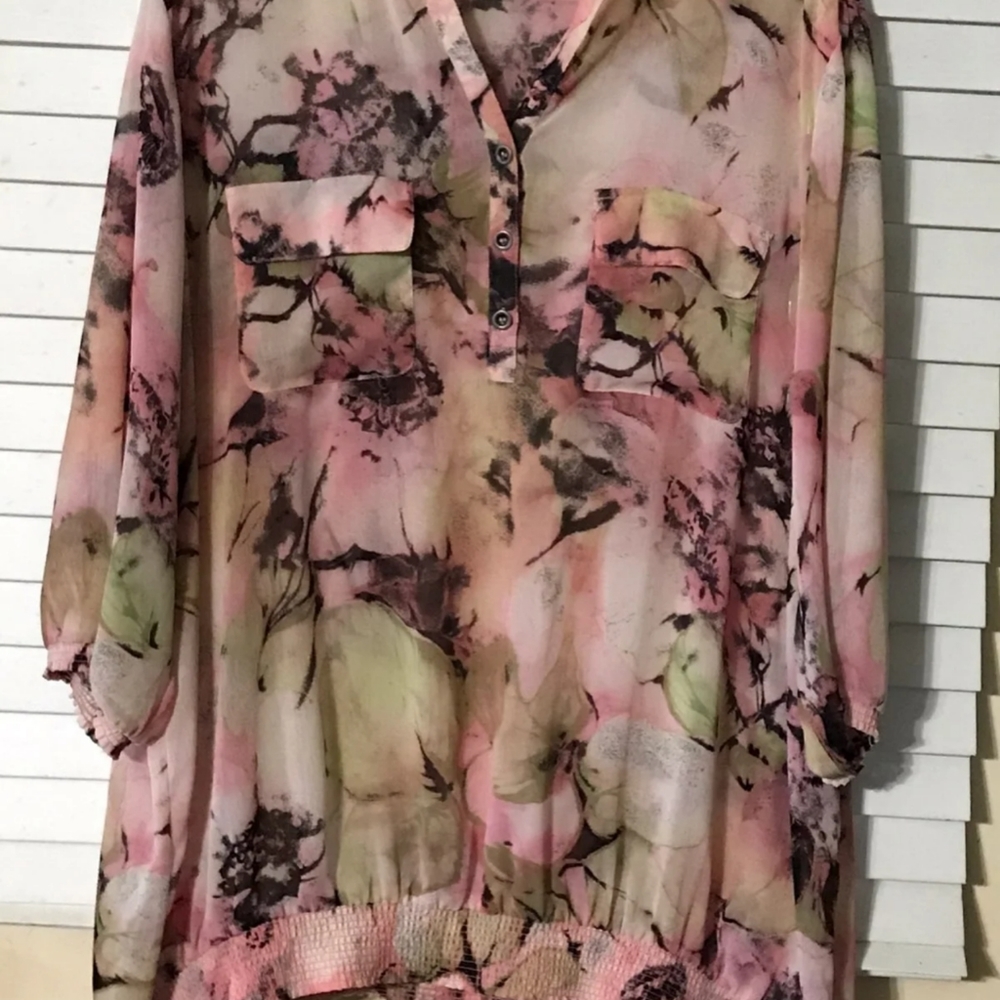 Women's Semi Sheer Blouse Sz 2x
